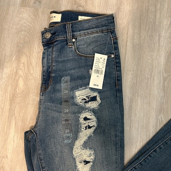 PACSUN HIGH RISE DISTRESSED RAW HEM ANKLE JEGGINGS SZ 26 EVERYDAY SCHOOL - Picture 5 of 10